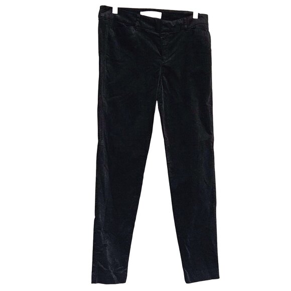 Old Navy Pixie Pants Velvet Stretch Skinny Leg Black Sz 8 NWT - Picture 1 of 8